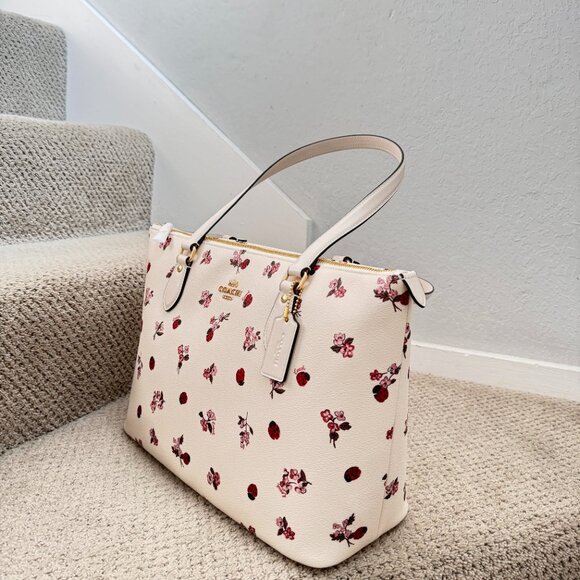coach Gallery Tote Bag With Ladybug Floral Print cu271 - Picture 4 of 8